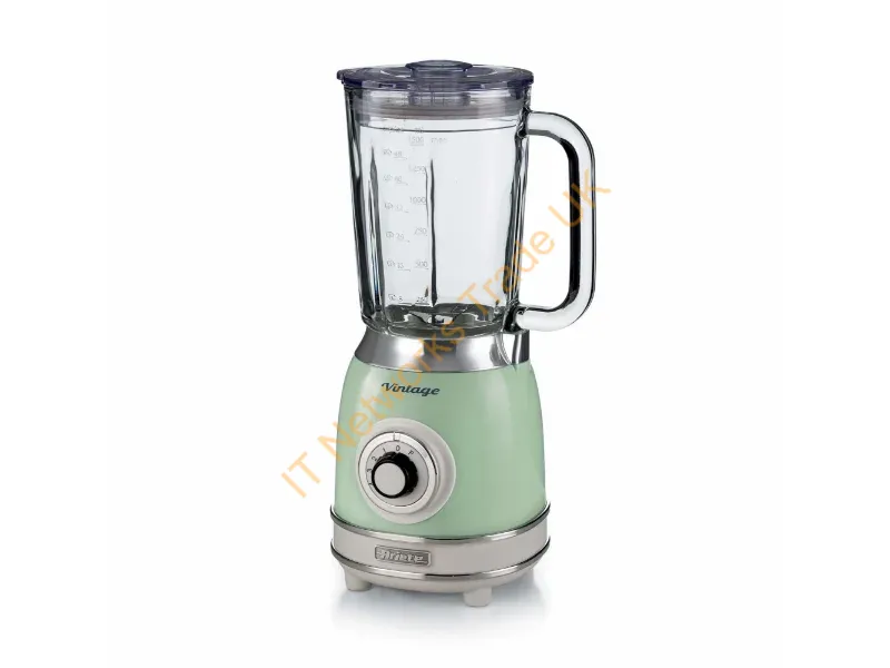 00C058304AR0 - Ariete 583, Vintage Blender with 1.5 Liter glass cup, 4 Stainless Steel Blades, 4 Speeds + Pulse, 1000 Watt, Green