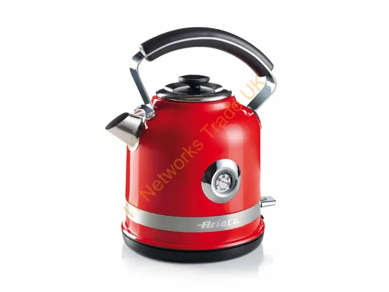 00C285400AR0 - Ariete 2854 Moderna Electric Kettle, 2000 W, 1.7 L Capacity, 360� Cordless, Automatic Shut-off System, Removable Filter, Visible Water Level, Thermometer, red