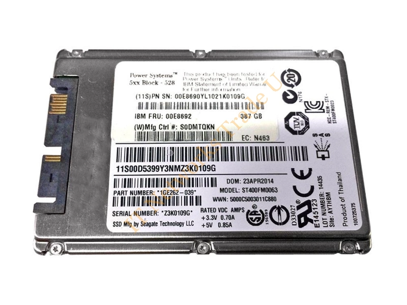 00E8690 IBM 387GB Enterprise Multi-Level Cell (eMLC) SAS 12Gb/s Dual Port 1.8-inch Solid State Drive SSD Storage