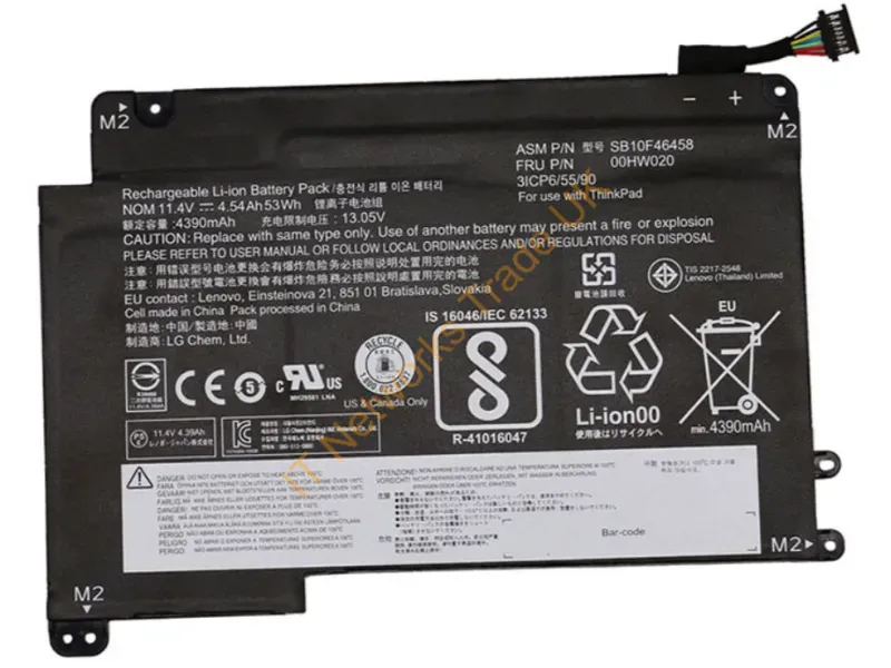 00HW020 Lenovo 3-Cell 53Wh 11.4V Li-ion Battery for ThinkPad S3 Yoga 14 Laptop Battery