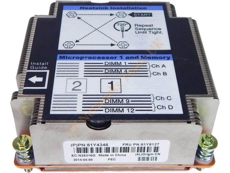 00KF112 IBM / Lenovo  Rear Heatsink 1 Vapor Chamber for Flex System x24