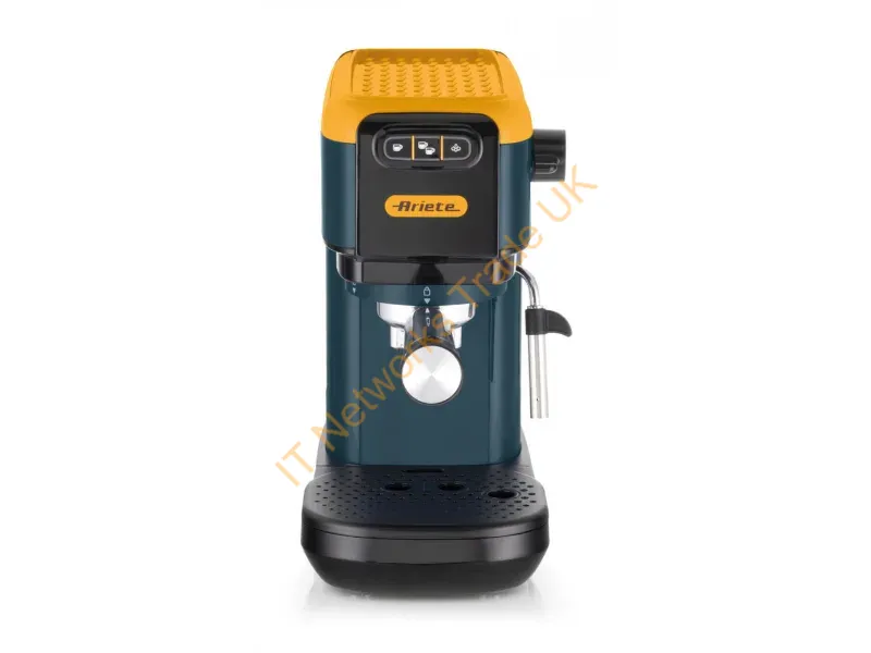 00M139916AR0 - Ariete 1399 Espresso coffee machine, For powder and ESE pods, 1300 W, 1.1L capacity, 15 bar pressure, 1, 2 cups and ESE pod filter, Cappuccino, Yellow