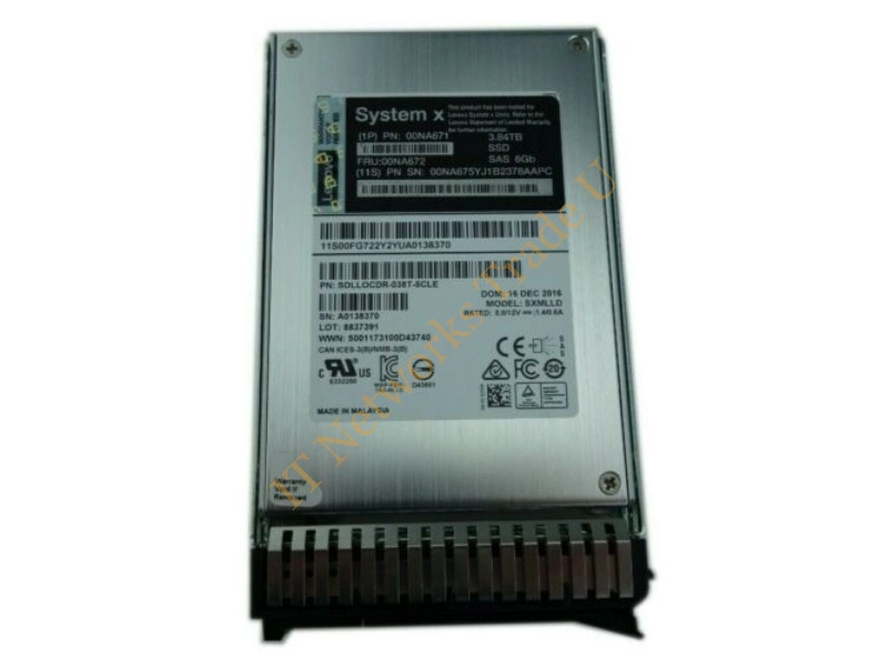 00NA672 IBM 3.84TB Multi-Level Cell SAS 6GB/s Hot-Swappable 2.5-inch Solid State Drive SSD Storage