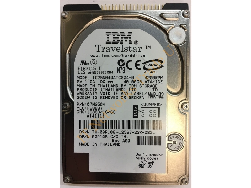 00P108 Dell 40GB 4200RPM ATA/IDE 2.5-inch Internal Laptop Hard Disk Drive Internal HDD