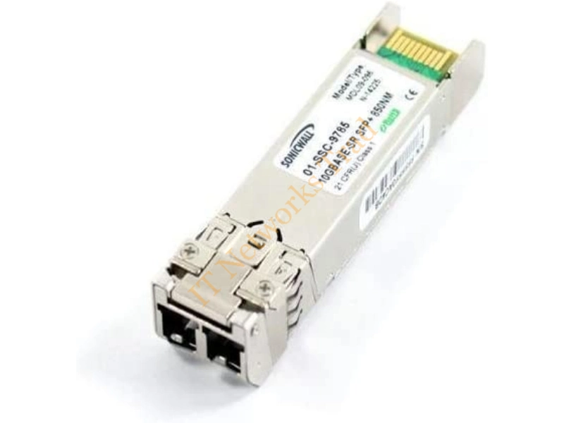 01-SSC-9785 SonicWall 850nm 300M 10Gb/s 10GBase-SR Multi-Mode Fiber Duplex LC Connector SFP+ Transceiver Module