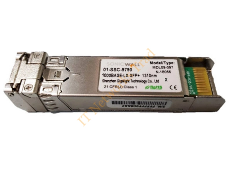 01-SSC-9790 SonicWall 1.25Gbps 1000Base-LX Single-mode Fiber 10km 1310nm Duplex LC Connector SFP Transceiver Module