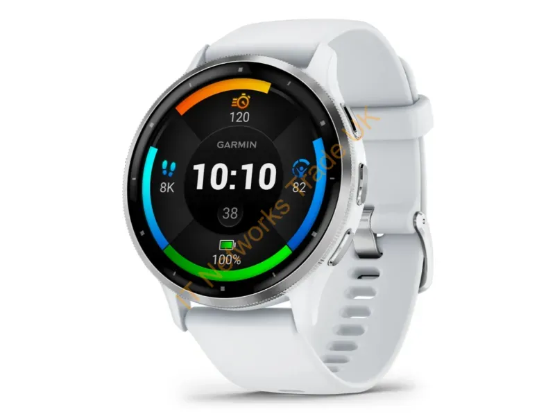010-02784-00 - Garmin Venu 3 3.56 cm (1.4") AMOLED 45 mm Digital 454 x 454 pixels Touchscreen Silver, White Wi-Fi GPS (satellite)