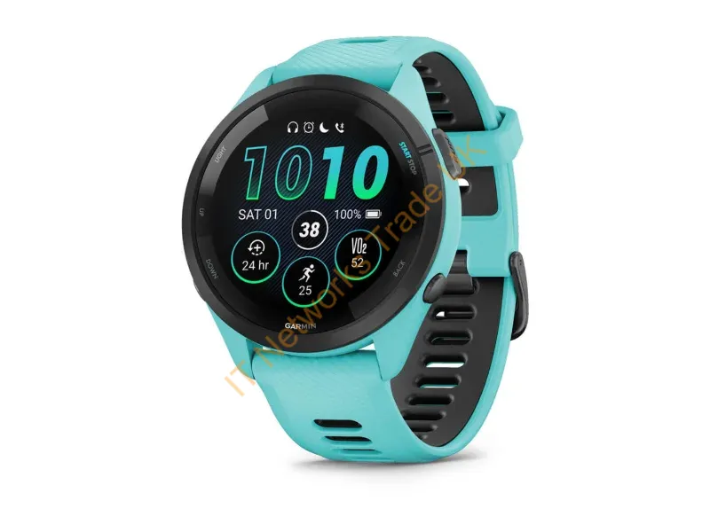 010-02810-12 - Garmin Forerunner 265 3.3 cm (1.3") AMOLED 46 mm Digital 416 x 416 pixels Touchscreen Black, Blue Wi-Fi GPS (satellite)