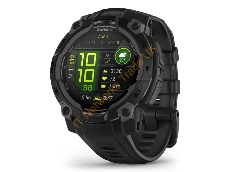 010-02936-00 - Garmin Instinct 3 AMOLED 3.05 cm (1.2") 45 mm Digital 390 x 390 pixels Touchscreen Black GPS (satellite)