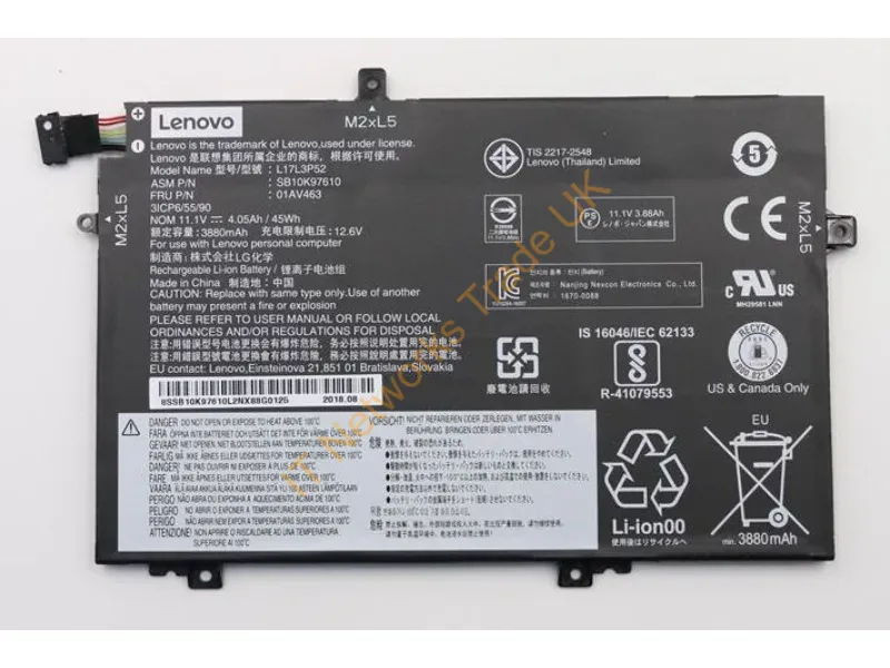 01AV465 - Lenovo Lenovo L480 L485 L580 Repl
