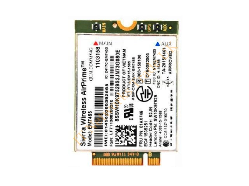 01AX746 Lenovo ThinkPad EM7455 4G LTE Mobile Broadband Wireless LAN Card