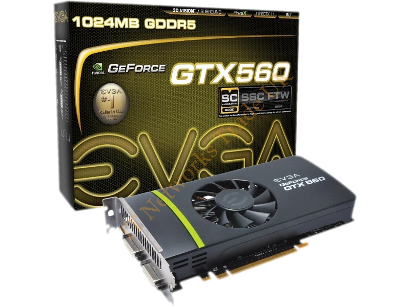 01G-P3-1460-B1 EVGA -GeForce GTX 560 1GB 256-Bit GDDR5 PCI Express 2.0 x16 HDCP Ready SLI Support Mini-HDMI/ Dual DVI Video Graphics Card