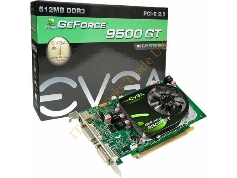 01G-P3-N958-TR EVGA -GeForce 9500 GT 1GB 128-Bit DDR2 PCI Express 2.0 x16 HDCP Ready D-Sub/ HDTV / S-Video Out/ DVI Video Graphics Card