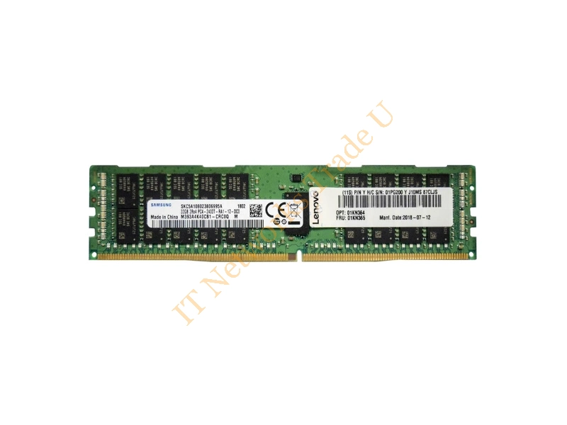 01KN364 Lenovo 32GB DDR4-2400MHz PC4-19200 ECC Registered Dual Rank Memory Module Server Memory