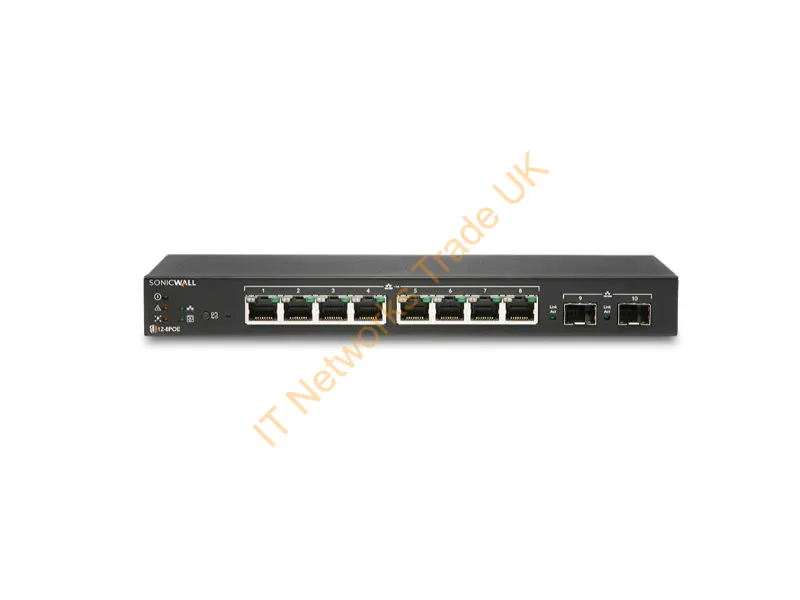 02-SSC-2463 - Sonicwall Sws12-8Poe Managed L2 Gigabit Ethernet (10/100/1000) Power Over Ethernet (Poe) Black