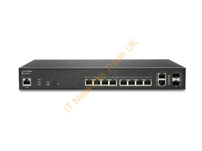 02-SSC-2464 - Sonicwall Sws12-10Fpoe Managed L2 Gigabit Ethernet (10/100/1000) Power Over Ethernet (Poe) Black