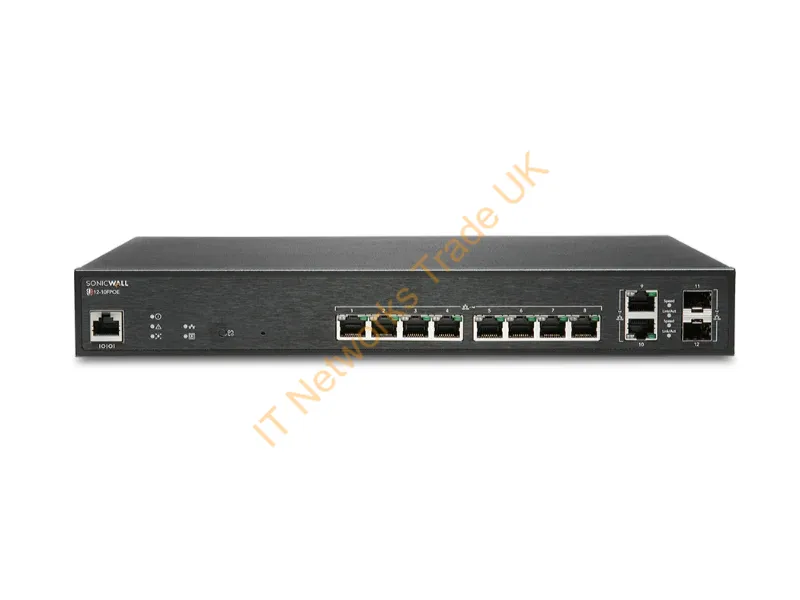 02-SSC-8371 - Sonicwall Sws12-10Fpoe Managed L2 Gigabit Ethernet (10/100/1000) Power Over Ethernet (Poe) Black