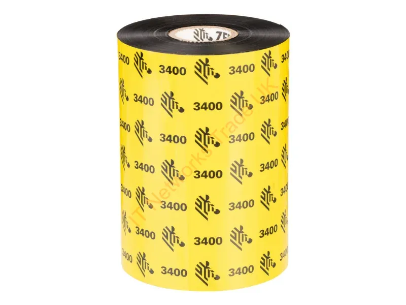 03400BK10245 - Zebra 3400 Wax/Resin Thermal Ribbon 102mm x 450m printer ribbon Accessory