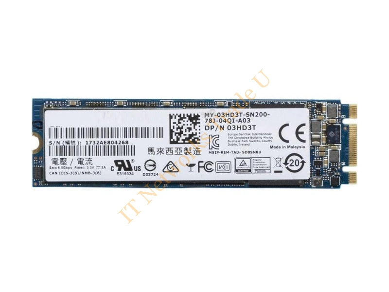 036W9M Dell 128GB Triple-Level Cell SATA 6Gb/s M.2 2280 Solid State Drive SSD Storage
