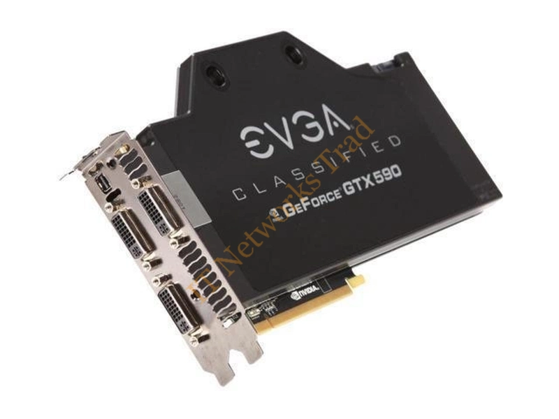 03G-P3-1599-LA EVGA -GeForce GTX 590 Classified Hydro Copper 3GB GDDR5 PCI-Express 2.0 3x DVI Video Graphic Card