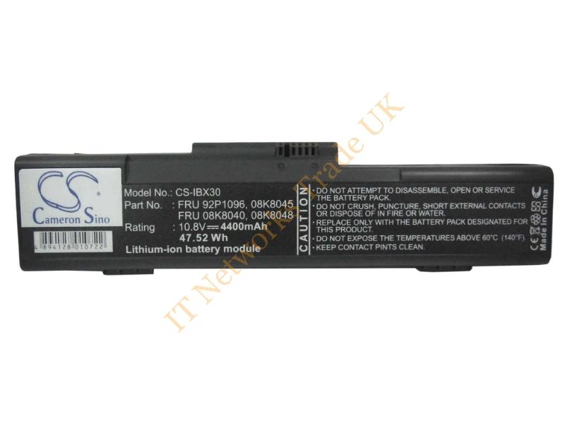 08K8036 IBM 6-Cell Li-Ion Battery for ThinkPad x30 Series Laptop Battery