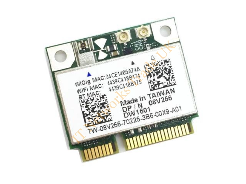 08V256 Dell 1601 DW1601 WiFi 802.11 a/b/g/n / Bluetooth + WiGig Half-Height Mini-PCI Express Card for Latitude 6430u Wireless LAN Card