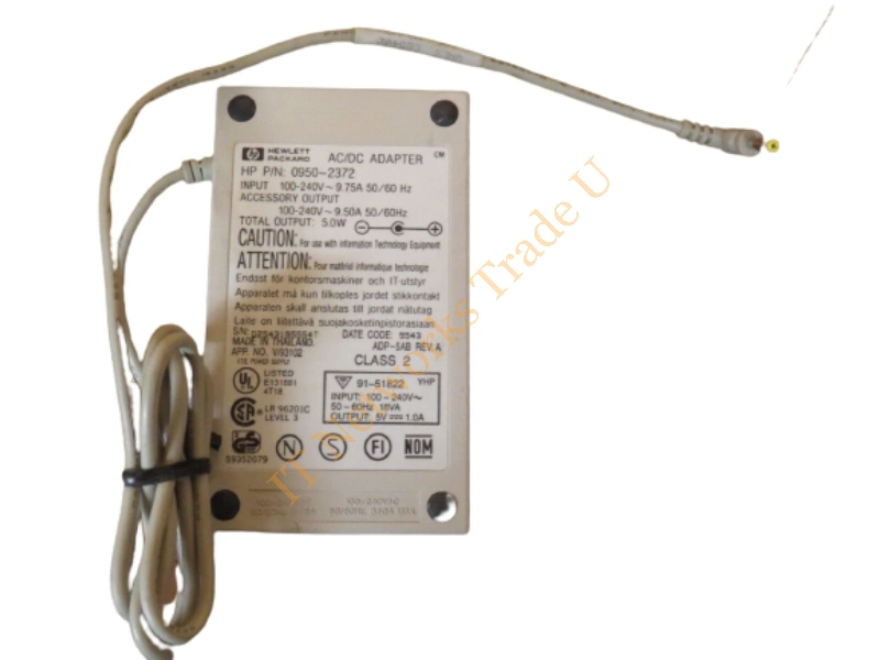 0950-2372 HP AC Adapter for JetDirect EX 5V DC at 1Amp Max Output 100-240V Power Adapter
