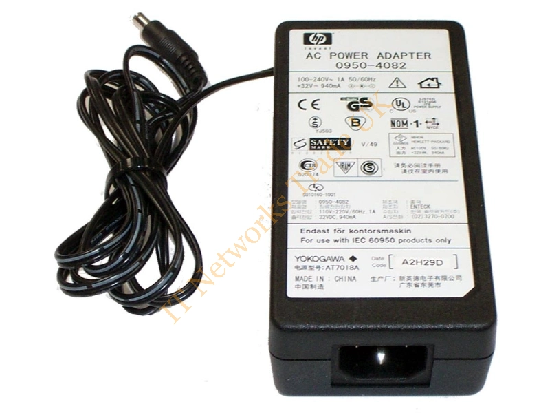0950-4082 HP 30Watt AC Power Adapter 32VDC 0.94A Barrel Plug for PhotoSmart 5550 7150 7155 Printers