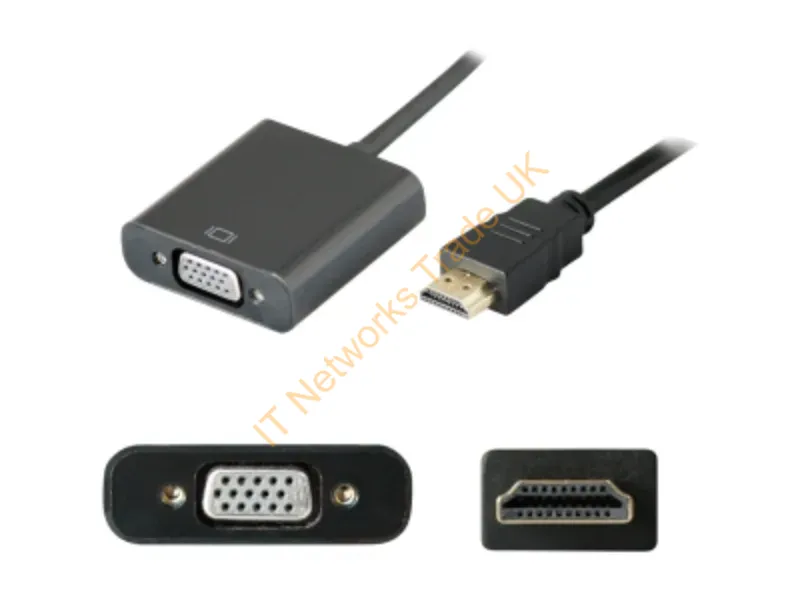 0B47069-AO-5PK - Addon Networks 0B47069-Ao-5Pk Video Cable Adapter 7.87" (0.2 M) Hdmi Vga (D-Sub) Black