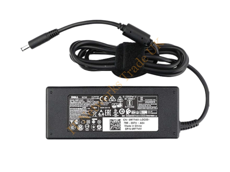 0CF874 Dell 90W 19.5V 4.62A AC Adapter Includes Power Cable Power Adapter