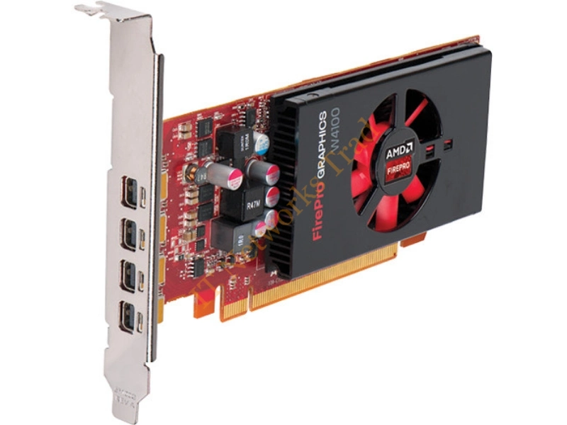 0DJ1Y6 Dell AMD FirePro W4100 2GB 4x DisplayPort Low Profile Video Graphics Card