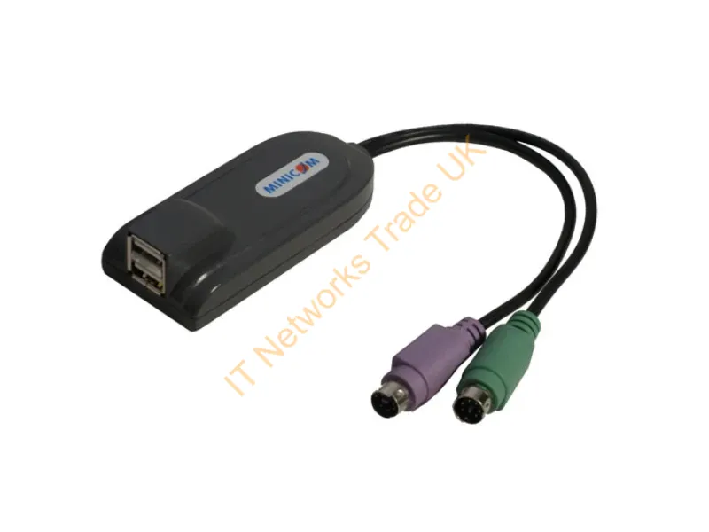 0DT60002 - Minicom Advanced Systems Ps/2 To Usb Ps/2 Cable 2X 6-P Mini-Din Usb A Black