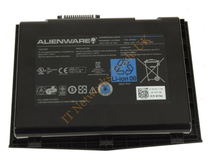 0FCPW3 Dell 12-Cell 96Wh 14.8V Li-Ion Battery for Alienware M18x / M18xR2 Laptop Battery