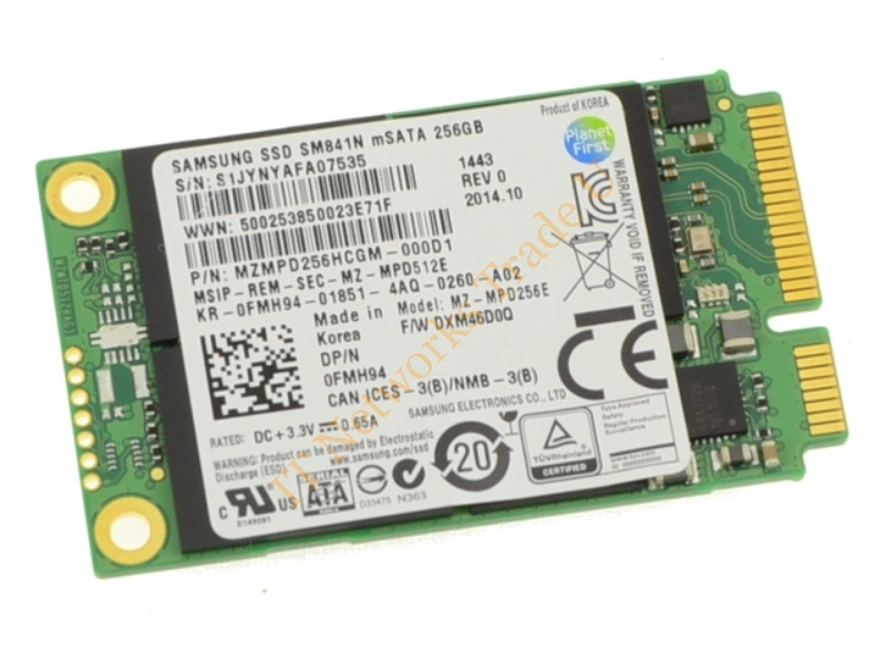 0FMH94 Dell 256GB Multi-Level Cell (MLC) SATA 6Gb/s mSATA Solid State Drive SSD Storage