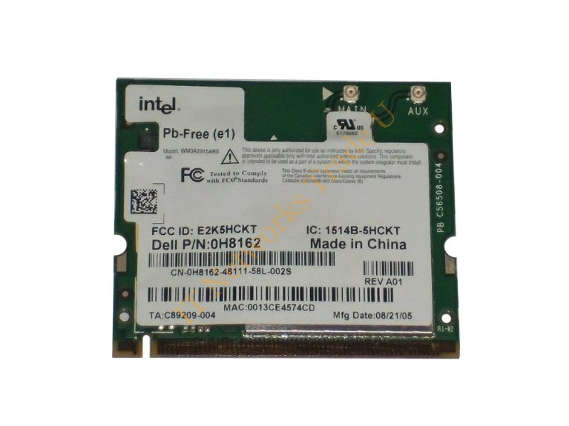 0H8162 Dell Intel Pro 2915abg Mini PCI Wireless LAN Card