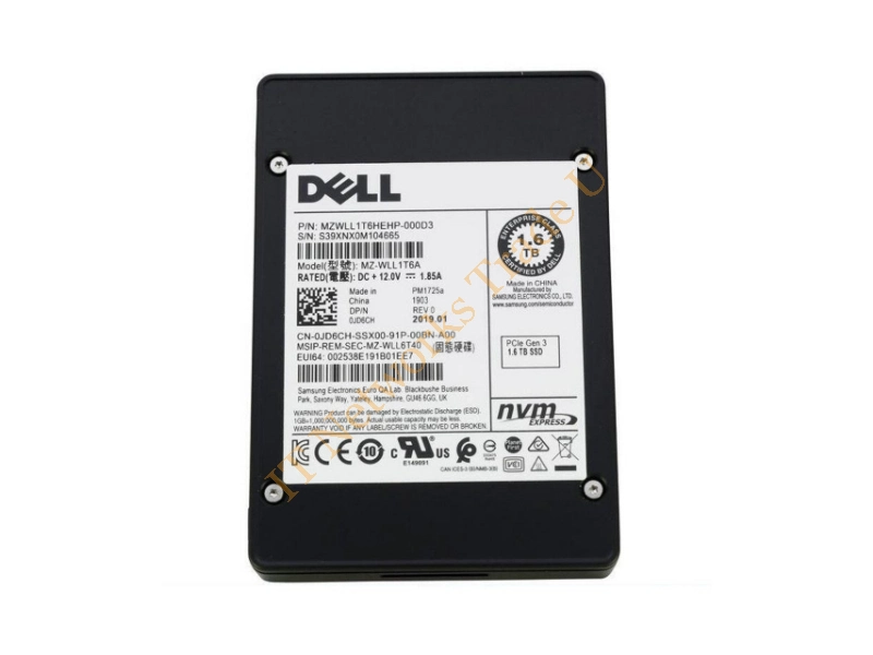 0JD6CH Dell 1.6TB PCI Express NVMe 2.5-inch Solid State Drive SSD Storage