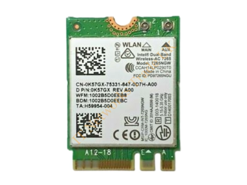 0K57GX Dell M.2 Bluetooth WLAN 802.11ac Wireless LAN Card
