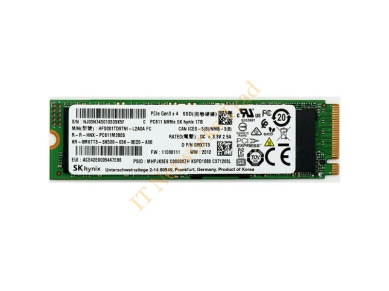 0MXTT3 Dell PC611 1TB M.2 PCI-Express Gen3.0 x4 NVMe Solid State Drive SSD Storage