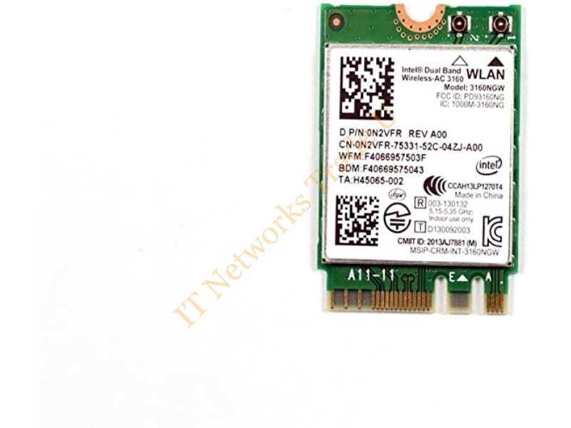 0N2VFR Dell Intel Wireless-AC 3160 Dual Band WLAN Wireless Card for Inspiron 5558 Wireless Accessory