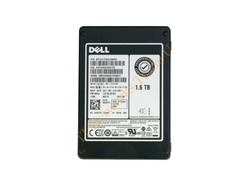0NF76W Dell 1.6TB SAS 12Gb/s Mix Use Hot-Pluggable 2.5-inch Solid State Drive SSD Storage