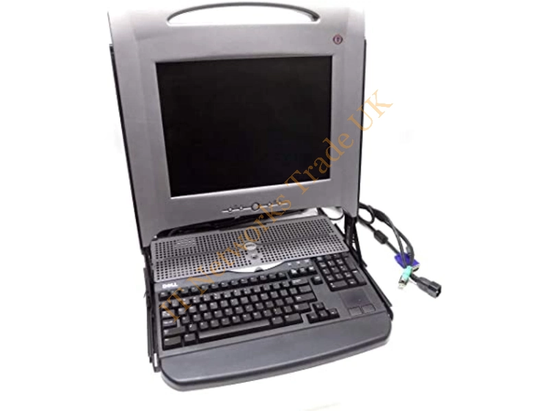 0PF033 Dell 15-inch LCD 15FP 1U Rack Mounted KVM Console KVM LCD And Keyboard Combo