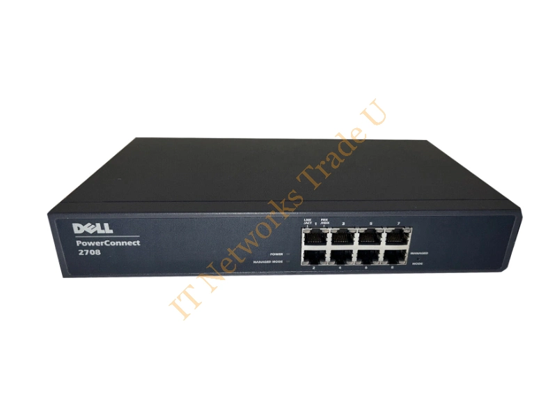 0WJ686 Dell Powerconnect 2708 8-Ports 10/100 Gigabit Managed Network Switch