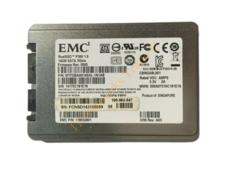 100-563-547 EMC 14GB Single-Level Cell (SLC) SATA 3Gb/s uSATA 1.8-inch Solid State Drive for VNXe3100 SSD Storage