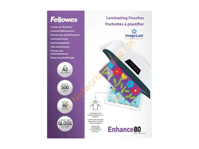 100144239 - Fellowes LAM POUCH 160MIC A3 PK500
