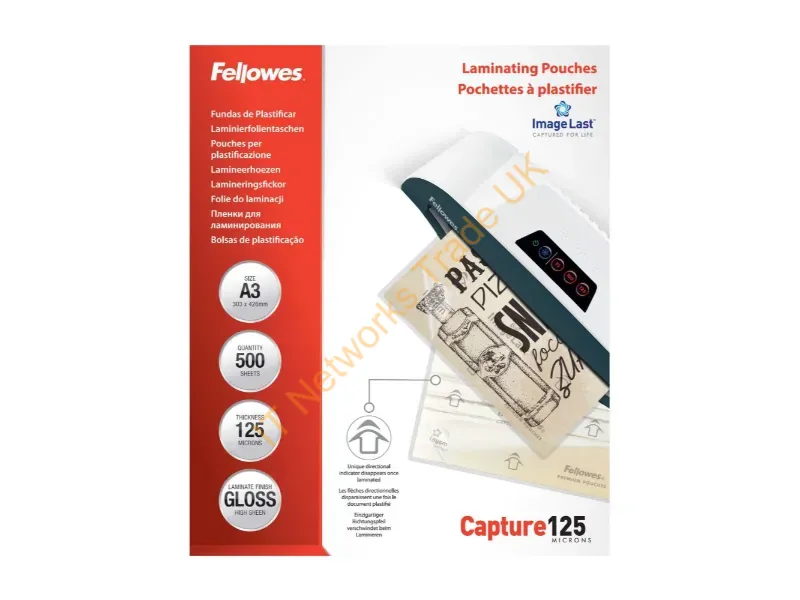 100144250 - Fellowes LAM POUCH 250MIC A3 PK500