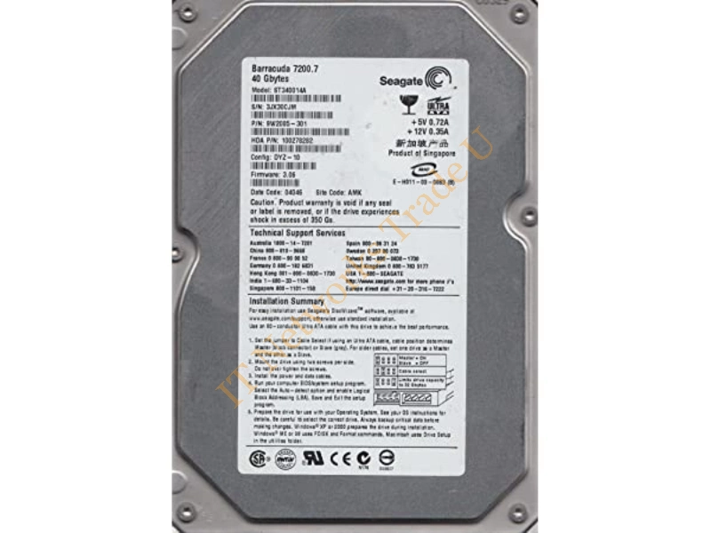 100348920 Seagate BarraCuda 7200.7 40GB 7200RPM ATA-100 2MB Cache 3.5-inch Desktop Hard Disk Drive Internal HDD