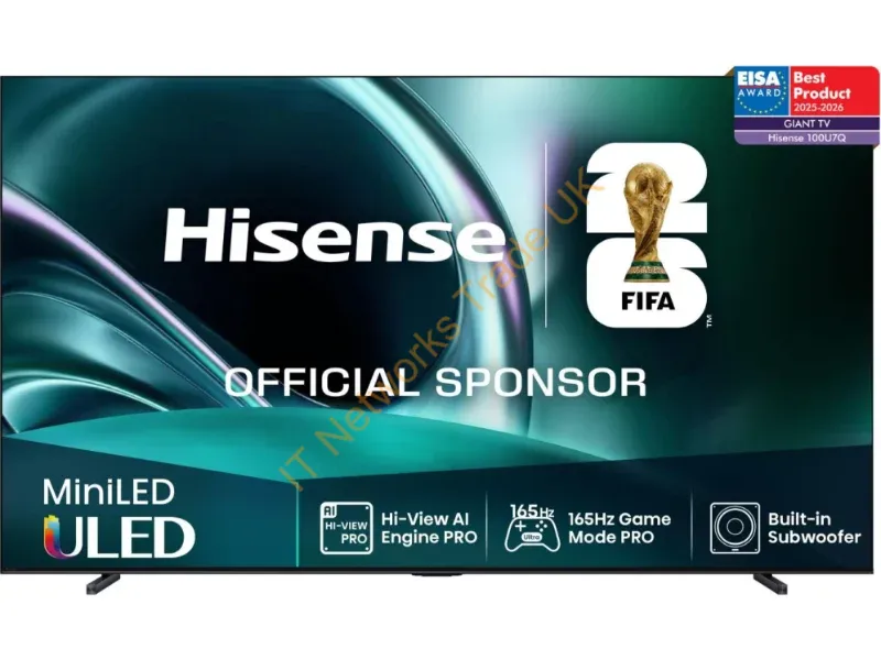 100U7Q - Hisense 100U7Q 2.54 m (100") 4K Ultra HD Smart TV Wi-Fi Black