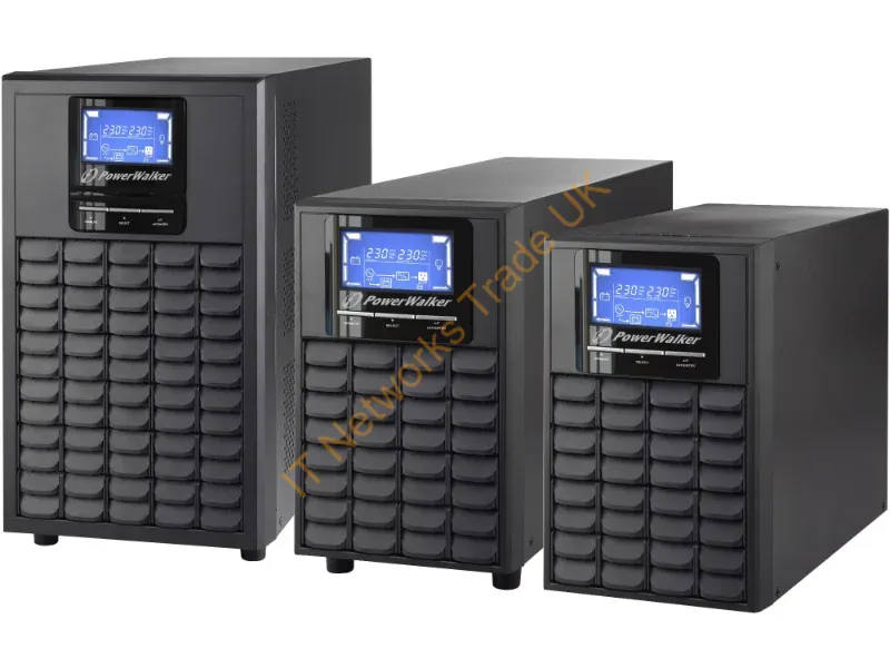 10120179 - PowerWalker VFI 3000C LCD Double-conversion (Online) 3000VA 4AC outlet(s) Tower Black uninterruptible power supply (UPS)