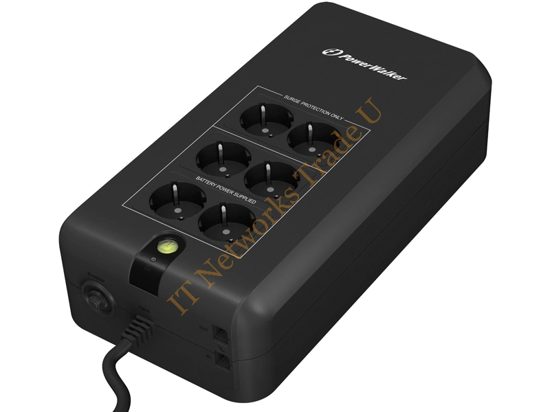 10120411 - PowerWalker VFD 800 APFC Standby (Offline) 800VA 6AC outlet(s) Compact Black uninterruptible power supply (UPS)