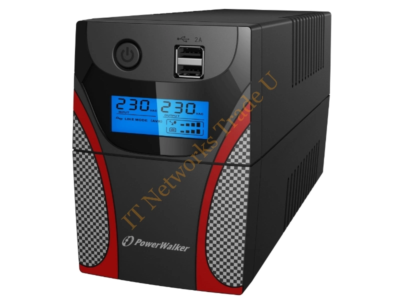 10121056 - PowerWalker VI 650 GX IEC Line-Interactive 650VA 4AC outlet(s) Black, Grey, Red uninterruptible power supply (UPS)